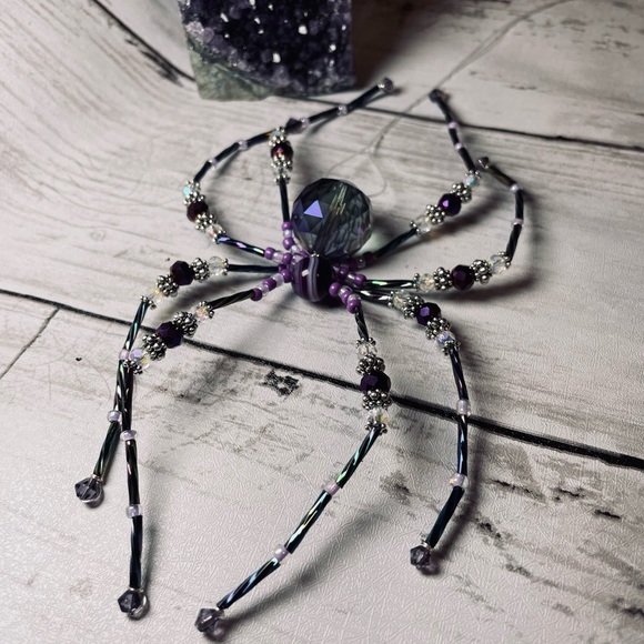 Hand Crafted Glass Crystal Prism And Purple Crazy Laced Agate S… - Picture 12 of 15